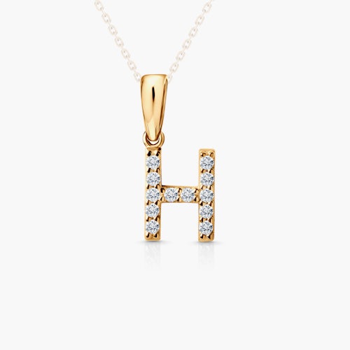 Zawieszka Litera H SAVICKI: złota, cyrkonie